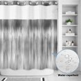 thumbnail image 2 of No Hook Shower Curtain, Grey Shower Curtains for Bathroom with See Through Top Window, Modern Abstract Art Ombre Striped Waterproof & Washable Bath Curtain Long 72"x78", 2 of 9