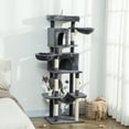 thumbnail image 2 of PawHut Arbre à Chat de 69 Pouces, Tour pour Chat avec 2 Condos, Gris Foncé, 2 of 10