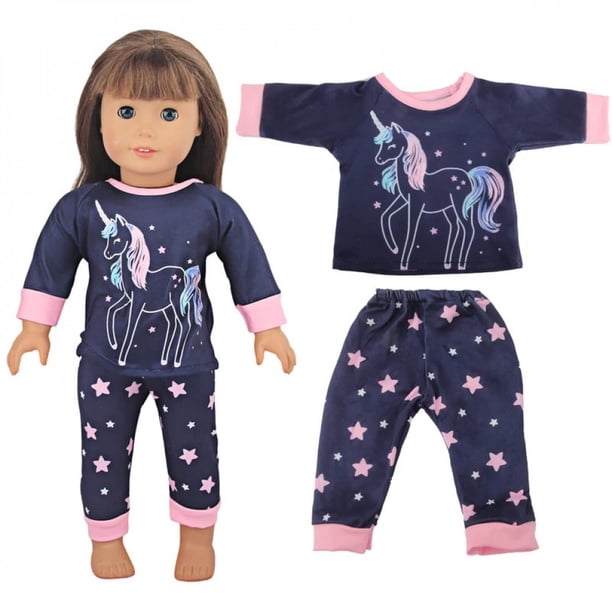 My Life As – Ensemble Pyjama pour Poupée de 18 pouces, 3 Pièces, Motif étoiles vertes et argentées