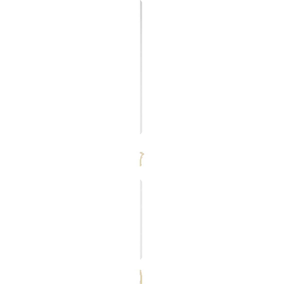 Ekena millwork 94 1/2"L (Adjustable 108"H to 132"H) Ashford Square Panel Stacked Wall Wainscot Paneling Kit