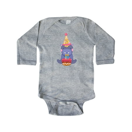 

Inktastic Hippo 2nd Birthday Gift Baby Boy or Baby Girl Long Sleeve Bodysuit
