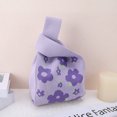thumbnail image 5 of Unique Bargains 1 Pc Knitted Wrist Bag Flower Gift Bag Purple, 5 of 5