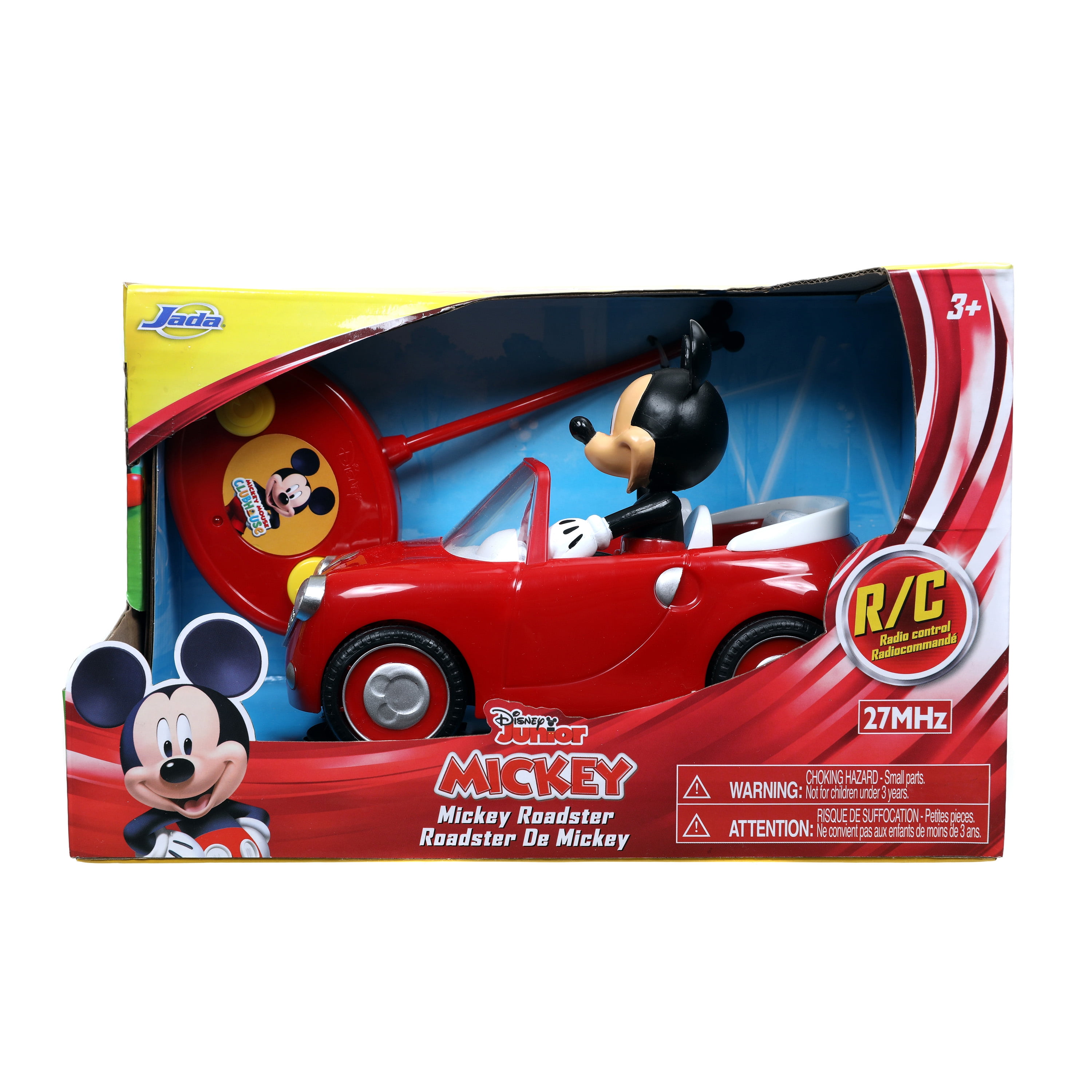 Reposición madera Frustración Jada Toys Classic Roadster Mickey Mouse Battery-Powered RC Car, 32943 -  Walmart.com