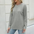 thumbnail image 6 of Womens Tunic Tops Long Sleeve Shirts Casual Basic Oversized T Shirt Crewneck Loose Fit Spring Fashion Clothes Gray XL, 6 of 9