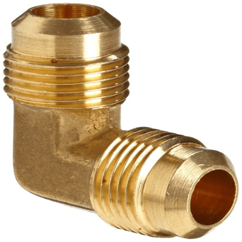 Anderson Metals Brass Tube Fitting, 90 Degree Elbow, 1/2" x 1/2" Flare