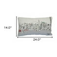 thumbnail image 3 of 24" White Hong Kong Daylight Skyline Lumbar Decorative Pillow, 3 of 6