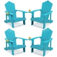 thumbnail image 1 of Gymax 4Pcs Oversized Adirondack Chair Lounge Adirondack Chair w/Adjustable Cup Holder Turquoise, 1 of 10