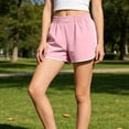 thumbnail image 2 of vigerkar Girls Running Shorts Kids Athletic Shorts Summer Casual Elastic Waist Gym Workout Sweat Shorts 4-12 Years (Pink, 7-8 Years), 2 of 9