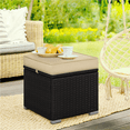 thumbnail image 2 of Yaheetech Outdoor Ottomans with Hidden Storage, Set of 2, Brown/Khaki, 2 of 7