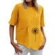thumbnail image 1 of Moda Mujer Verano Casual Manga Corta Cuello Redondo Estampado Blusa Camiseta Wmkox8yi bvn1308, 1 of 4