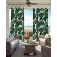 thumbnail image 3 of Tropical Palm Leaf Blackout Curtains for Bedroom - 84 Inch Long Light Blocking 2 Panels Set, Spring Summer Watercolor Green Plants Thermal Insulated Living Room Drapes Grommet Window Curtains 52"x84", 3 of 8