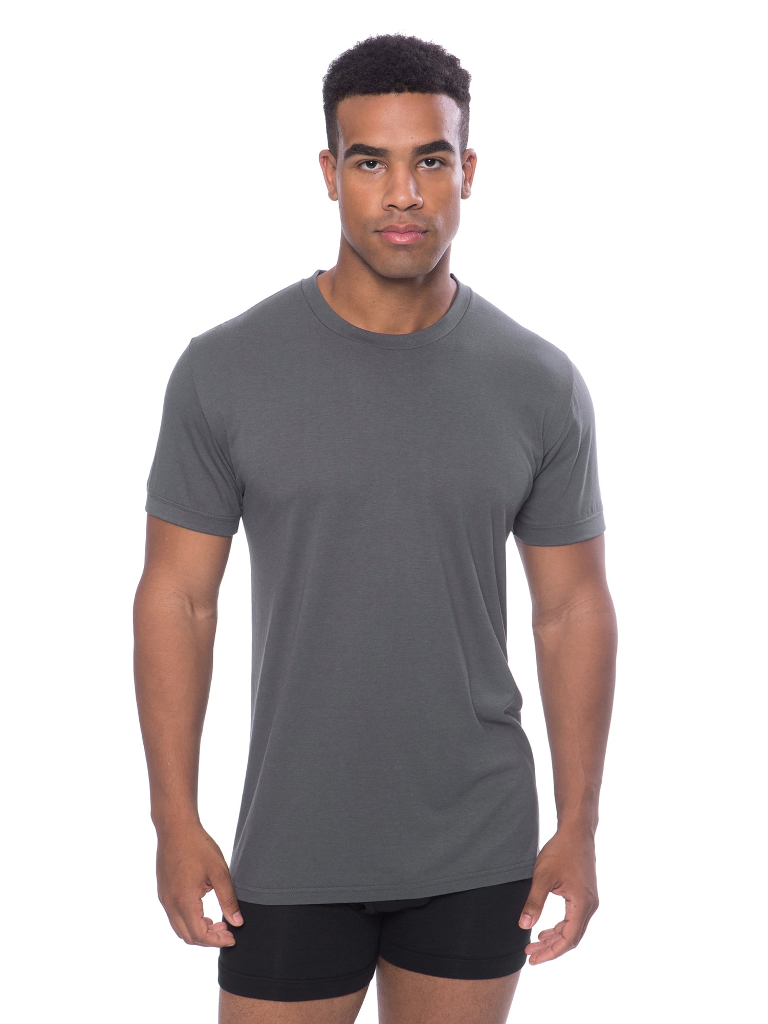 Dexx, Charcoal, XXLT Texere Crew Neck Undershirt for Men Breathable Shirt 