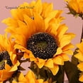 thumbnail image 3 of Vintage Sunflowers Artificial Flowers, Fake Silk Sunflower with Stem Vintage Fall Sunflower Decorations for Autumn Home Wedding Party Birthday Bulk Single 6pcs, 3 of 6