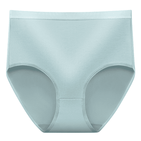 Fulorrnie Underwear for Women Plus Size High Waist Comfort Panties Cute Breathable Elastic Stretchable Panty Light Blue L