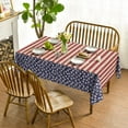 thumbnail image 2 of 4th of July Tablecloth 60x84 Inch Rectangular, Patriotic Independence Day Memorial Day Vintage American Flag Table Cover for Party Picnic Dinner Decor, 2 of 6