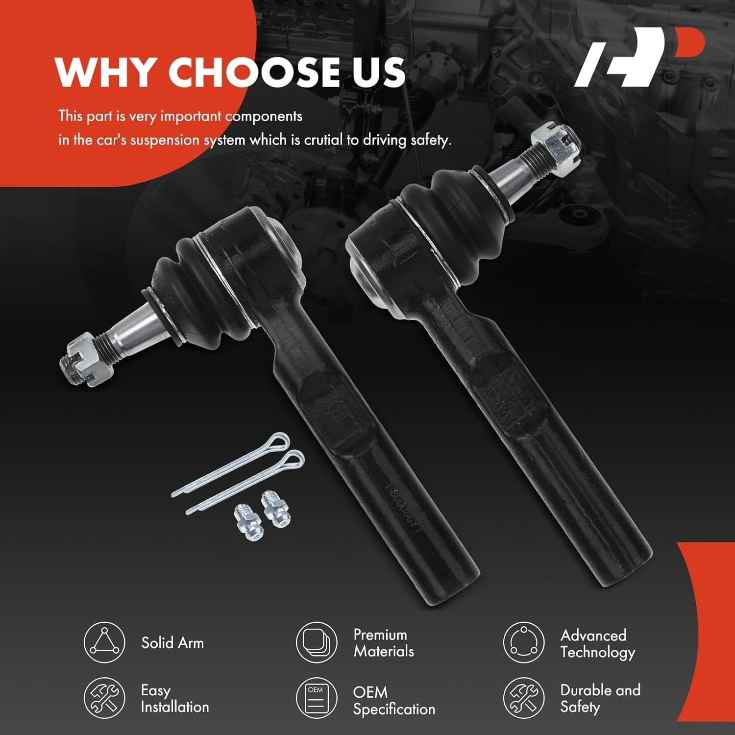 A-Premium 2 x Front Outer Tie Rod Ends Left Right Kit Compatible with Chevy Malibu 2004-2012 Pontiac G6 2005-2010 Saturn Aura 2007-2009# ES800086
