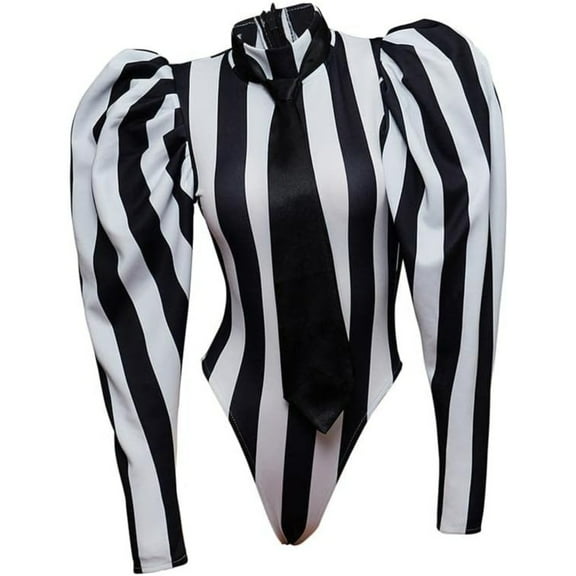 Adam Cloth Sexy Black and White Striped Jumpsuit Scary Joker Cloth