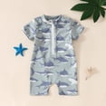 thumbnail image 2 of Atogsazn Newborn Infant Baby Boys Swimsuit Toddler Zipper Short Sleeve Bodysuit Sunsuit Swimwear Bathing Suit 02-Gray 6-12 Months on Clearance, 2 of 3