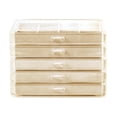 thumbnail image 4 of Joyero de 5 capas, joyero moderno, organizador para anillos, pendientes, relojes Beige, 4 of 8