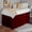 Burgundy Solid, variant on PURE DREAMS College Dorm Bedskirt, 100% Microfiber, Three Sides Dust Ruffled Dorm Bedskirt for Dorm Bed, 32" Tailored Drop-Black Solid, Twin-XL Size
