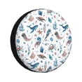 thumbnail image 1 of Fotbe Undersea Animals Funda de Llanta de Repuesto con Estampado, Engrosada, Ajuste Universal para Jeep, Remolque, RV, SUV, Camión-16 inch, 1 of 6