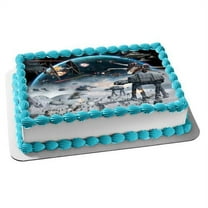 Star Wars Battle Scene X-Wing Starfighter Edible Cake Topper Image