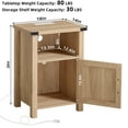 thumbnail image 2 of LELELINKY Nightstand with Charging Station, Modern Bedside Table with Drawer and Open Storage Shelf for Bedroom, Natural Oak, 2 of 7