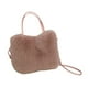 thumbnail image 4 of Bolso de hombro de felpa con correa para hombro, bolso de invierno y moderno, con asa superior Rosa, 4 of 7