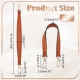 thumbnail image 2 of Genuine Leather Purse Handle 14.8 Inch Short Handbag Handle Strap Replacement Cowhide Leather Bucket Tote Bag Top Handles with Swivel Clasps DIY Purse Making Supplies Brown, 2 of 9