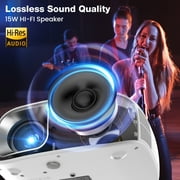 AUOSHI Mini Projector with WiFi and Bluetooth, Native 1080P Portable Projector 4K Supported, 15000 Lumens Movie Projector with Speaker, 50% Zoom, Keystone, Outdoor Projector for Home Theater, Camping