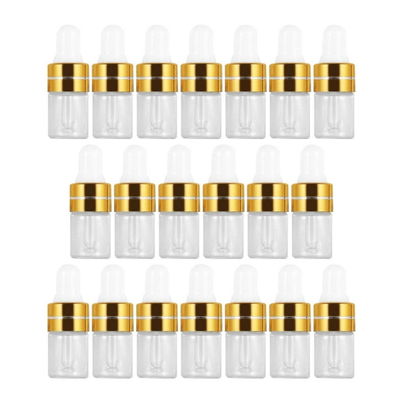 20x Cuentagotas de Vidrio Yinane Transparentes 1ml para Aceites Esenciales