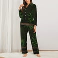 thumbnail image 2 of Salouo Framed Greenery Wall Art Pattern Women's Pajamas Set Long Sleeve Button Down Sleepwear Soft Pj Lounge Sets for women 2 Piece Pjs Set with Long Pants-Medium, 2 of 7