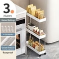 thumbnail image 6 of Weloille 3-Tier Kitchen Storage Rack 1Pc, Heavy Duty Free Standing Kitchen Organizer Shelf, Rust Resistant Shelf, Large Capacity Rack for Kitchen Pantry Bathroom Garage Storage, 6 of 6