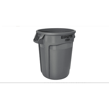 Rubbermaid Commercial 32 gal Round Trash Can, Gray, Open Top, Plastic
