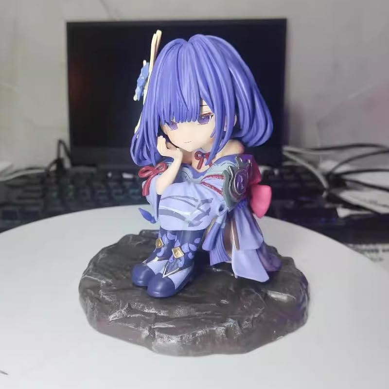 Newly Raiden Shogun Figure Sitting Q Version Raiden Shogun Figurine 13cm/5.1inch Anime Character Decor Statue Model Desktop Ornament Gifts