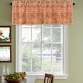thumbnail image 4 of Boho Orange Valances for Windows, Decorative Rod Pocket Window Valance Curtains, Country Style Bohemian Floral Retro Tribal Short Curtain Drapes for Kitchen/Living Room, 2 Panels, 60" W x 18" L, 4 of 8