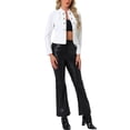 thumbnail image 2 of INSPIRE CHIC Women's Vintage Steampunk Stand Collar Button Decor Zip Up Blazer Jacket L White, 2 of 6