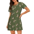 thumbnail image 1 of Easygdp Birds Wild Ducks Camisón de manga corta para mujer, informal, estampado, 1 of 6