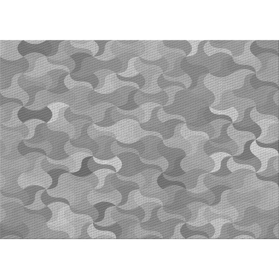 Ahgly Company Indoor Rectangle Patterned Gray Cloud Gray Area Rugs, 8' x 12'