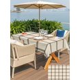 thumbnail image 5 of Outdoor Tablecloths with Umbrella Hole & Zipper, Linen Buffalo Check Rectangle Tablecloth 60x120 Inch, Retro Black Lines Grid Pattern Waterproof Table Cloth, Patio/Pool/Picnic Table Covers, 5 of 8