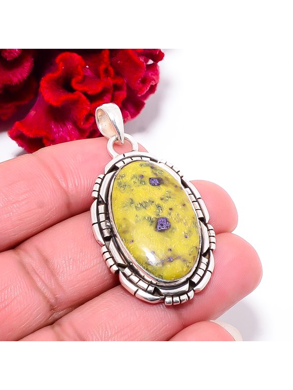 Atlantisite - Tasmania Gemstone 925 Sterling Silver Pendant 1.95" P102162, Christmas Gift