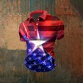 thumbnail image 2 of Men's Loose Fit Short Sleeve Polo Shirt, USA Patriotic America Flag Graphic Collared Knit Top, Casual Summer Top for Independence Day(Red1,XXXXL), 2 of 4