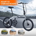 thumbnail image 4 of 20in Folding Bike, 8 Speed City Bike with Aluminium Alloy Frame, Adjustable Seats & Disc Brake, Portable Easy Folding Commuter Bicycle for Traveling & Exercising, Silver grey, 4 of 5