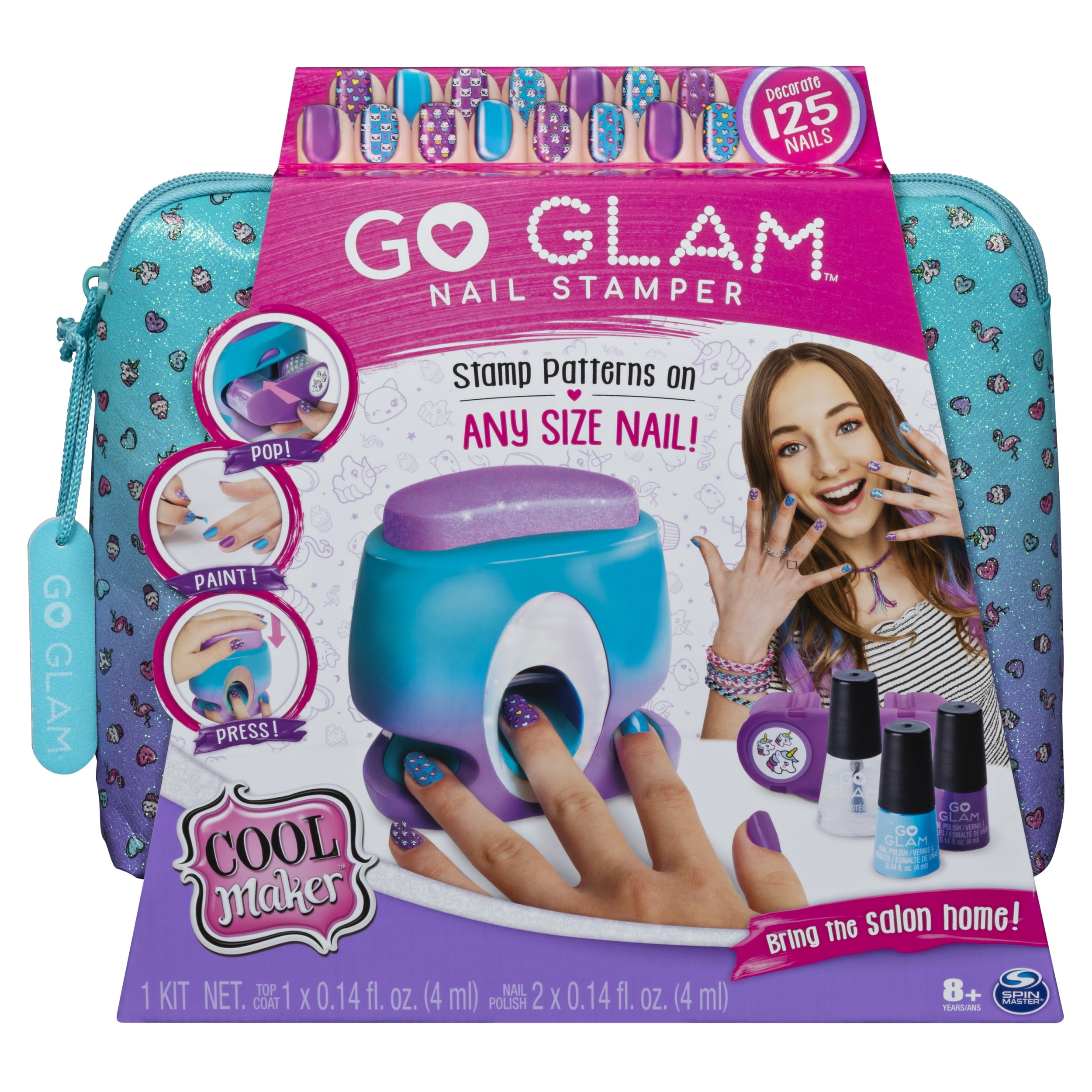Avl kampagne kassette Cool Maker, GO GLAM Nail Stamper, Nail Studio with 5 Patterns to Decorate  125 Nails (Packaging May Vary) - Walmart.com