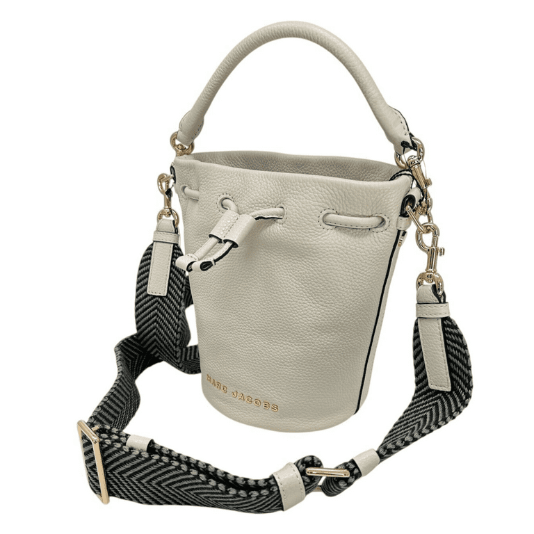 Marc Jacobs Pebble Leather Bucket Bag Crossbody Marshmallow