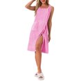 thumbnail image 2 of INSPIRE CHIC Women's Shower Wrap Bath Towel Robe Strap Wearable Button Sleeveless Dress with Snaps Pockets Spa XL Rose Pink, 2 of 6