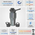 thumbnail image 4 of Coldest Sports Shaker Water Bottle with 3 Lids (Chug Lid, Straw Lid, Loop Lid) Tumbler with Handle, Fits Cup Holder (26 oz, Stardust Glitter), 4 of 6