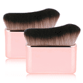 thumbnail image 1 of Large Synthetic Hair Flat Face & Body Kabuki Brush with Plastic Handle, Custom Color, Suitable for Foundation Application, Single Piece in Gift Box Packaging, 1 of 6