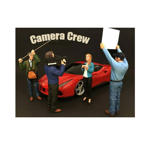 Diecast "Camera Crew" 4 piece Figurine Set for 1/18 Scale Models by