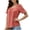 Orange, variant on Womens Fashion T-Shirts Square-Neck Solid Color Summer Neck Short Sleeve Blouses Pullover Green